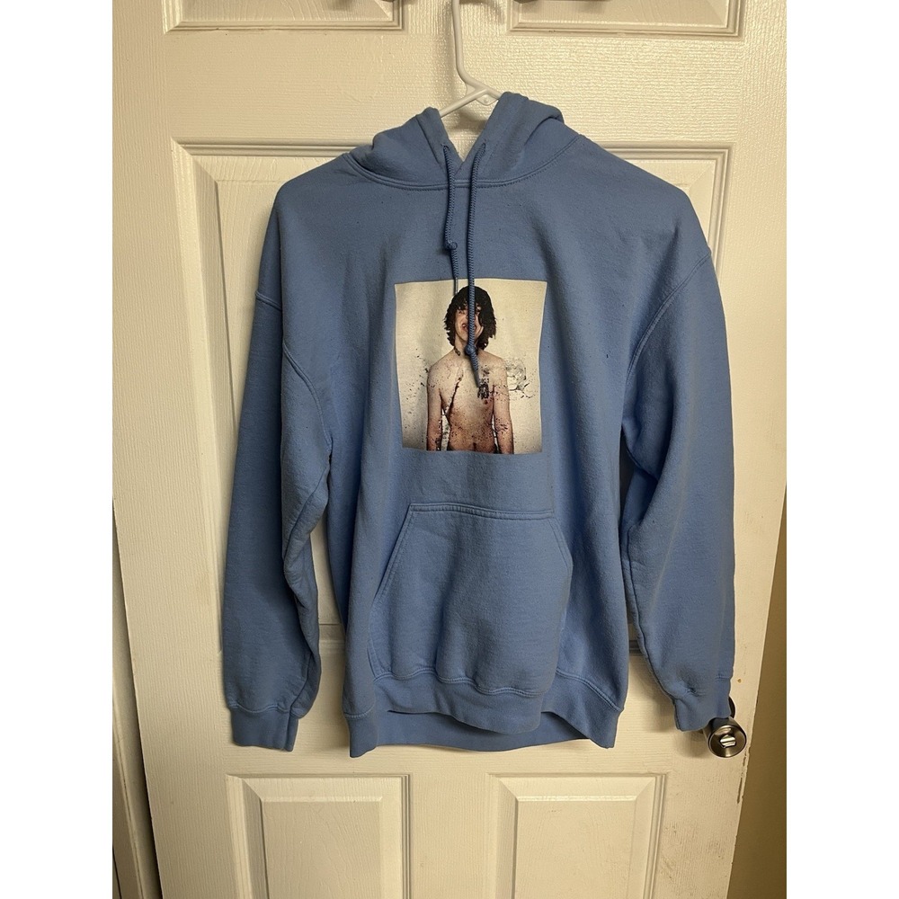 Xanarchy Total Xanarchy Blue Graphic Fleece Hoodie M Men's with Pockets
